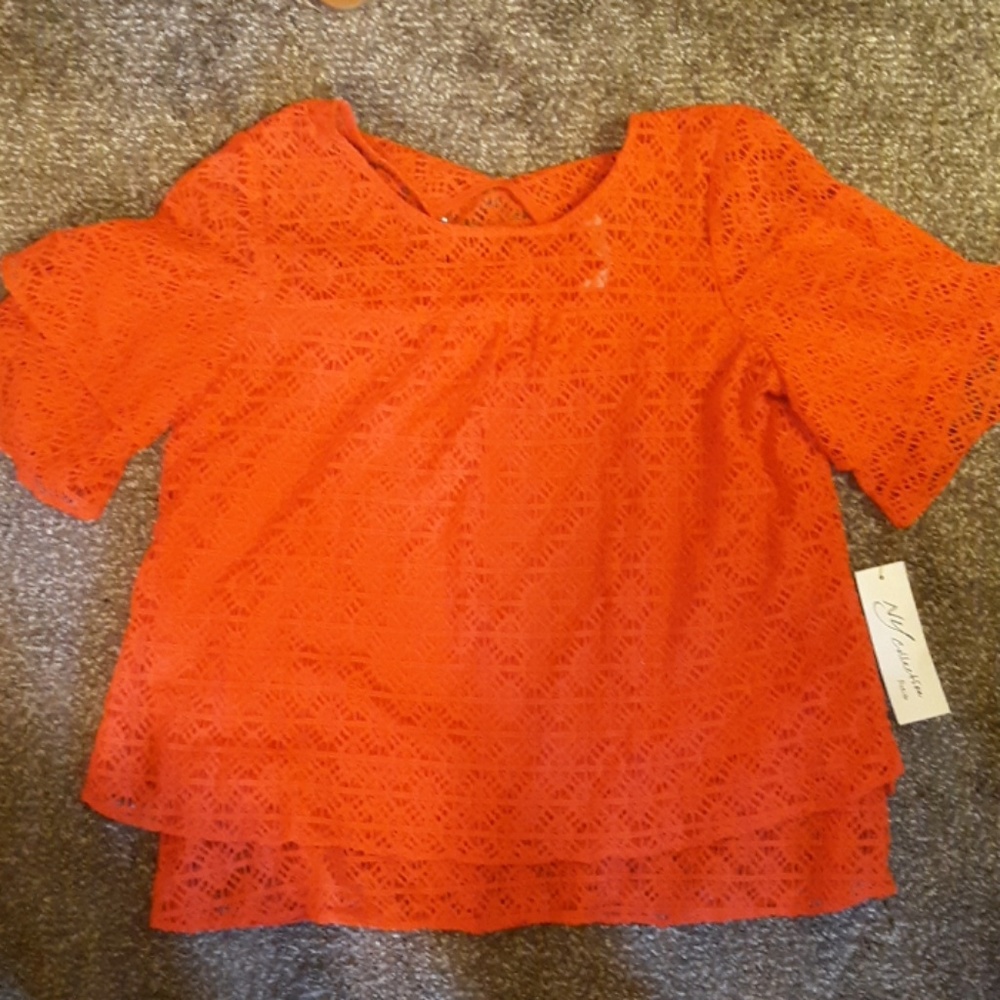 Womens dress top petite large NWT